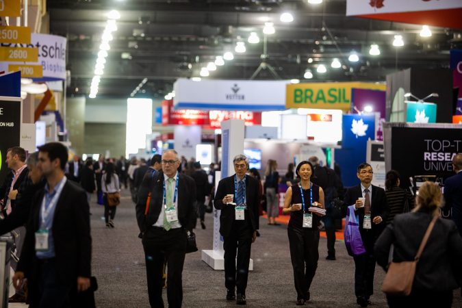 The BIO International Convention drew thousands in the biotech industry from around the globe this week to the Pennsylvania Convention Center. (Brad Larrison for WHYY)