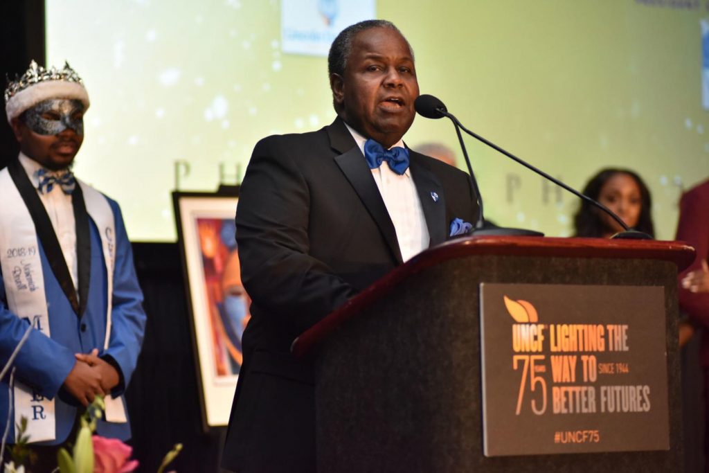 5c990967db4b4.image Cheyney University President Dr. Aaron Walton speaks at the 2019 Philadelphia UNCF Mayor’s Masked Ball. (Ronald Gray/The Philadelphia Tribune)