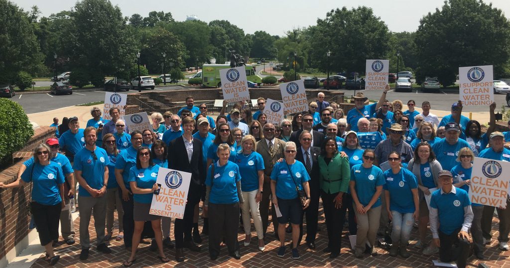 About 80 “water warriors” lobbied lawmakers at Legislative Hall in Dover in support of HB 200 that would earmark funding every year to pay for projects that improve water quality in Delaware. (Mark Eichmann/WHYY)
