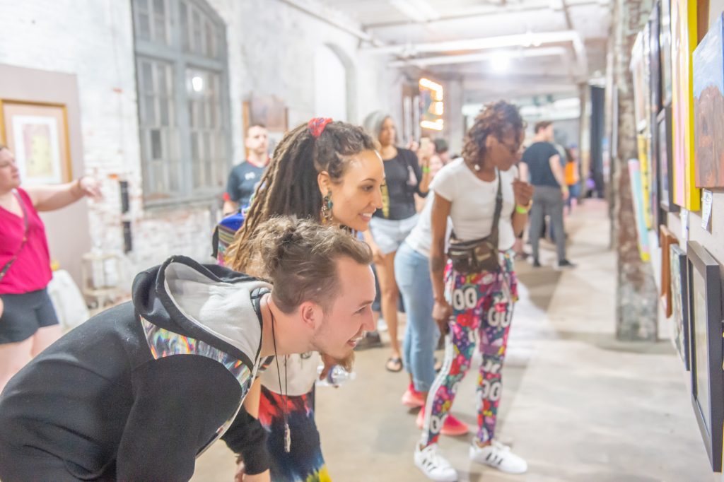 Thousands of people viewed the more than 1,000 pieces of art at Trenton's Art All Night festival. (Jonathan Wilson for WHYY)