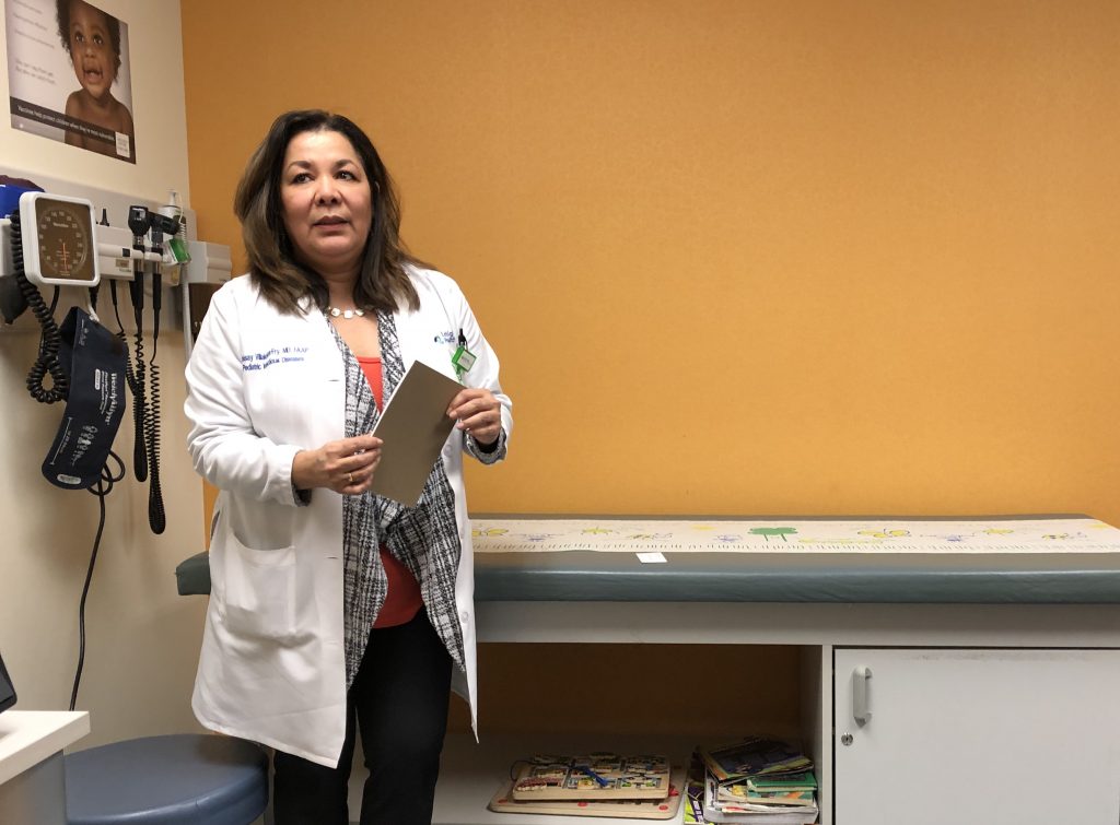 IMG_0458 Dr. Tibisay Villalobos-Fry is a pediatric infectious-diseases specialist at Lehigh Valley Reilly Children’s Hospital in Allentown. (Christine Fennessy for WHYY)