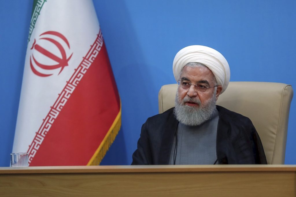 Iran Persian Gulf Tensions This is a photo released by the official website of the office of the Iranian Presidency, President Hassan Rouhani , in Tehran, Iran, Tuesday, June 25, 2019. (Iranian Presidency Office via AP)