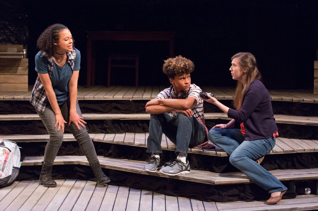LanternTheaterCompany_MINORS-214 Terran Scott, Mehki Williams, and Grace Tarves in Lantern Theater Company's world premiere production of 'Minors' by Kittson O'Neill and Robert Kaplowitz. (Courtesy of Mark Garvin)