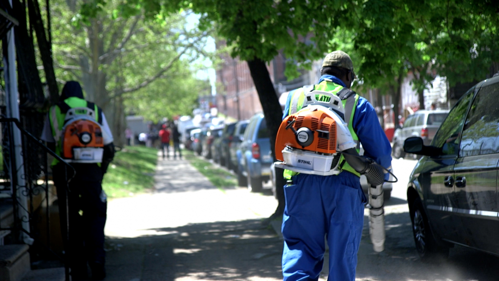 Screen Shot 2019-06-03 at 11.24.08 AM The city's street sweeping pilot in June 2019. (Kimberly Paynter/WHYY)