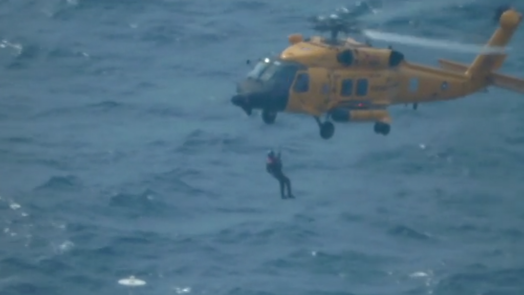 Screen Shot 2019-06-16 at 10.45.47 AM The Coast Guard launched MH-60 Jayhawk and HC-130 Hercules aircrews from Coast Guard Air Station Elizabeth City to respond. (Courtesy of the U.S. Coast Guard)