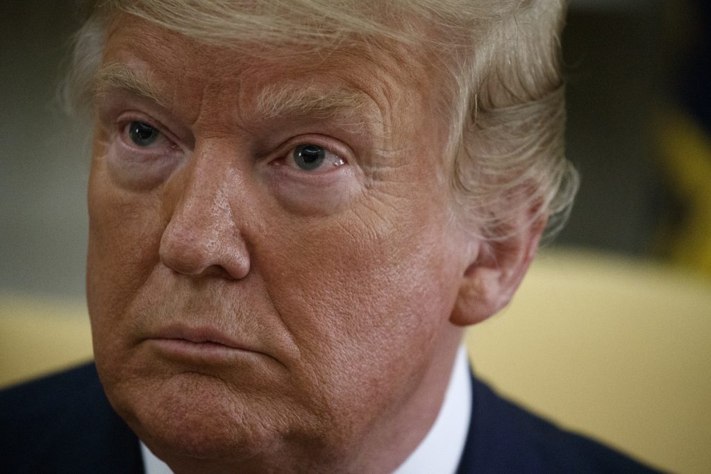 Donald Trump President Donald Trump listens to a question during a meeting with Polish President Andrzej Duda in the Oval Office of the White House, Wednesday, June 12, 2019, in Washington. (AP Photo/Evan Vucci)