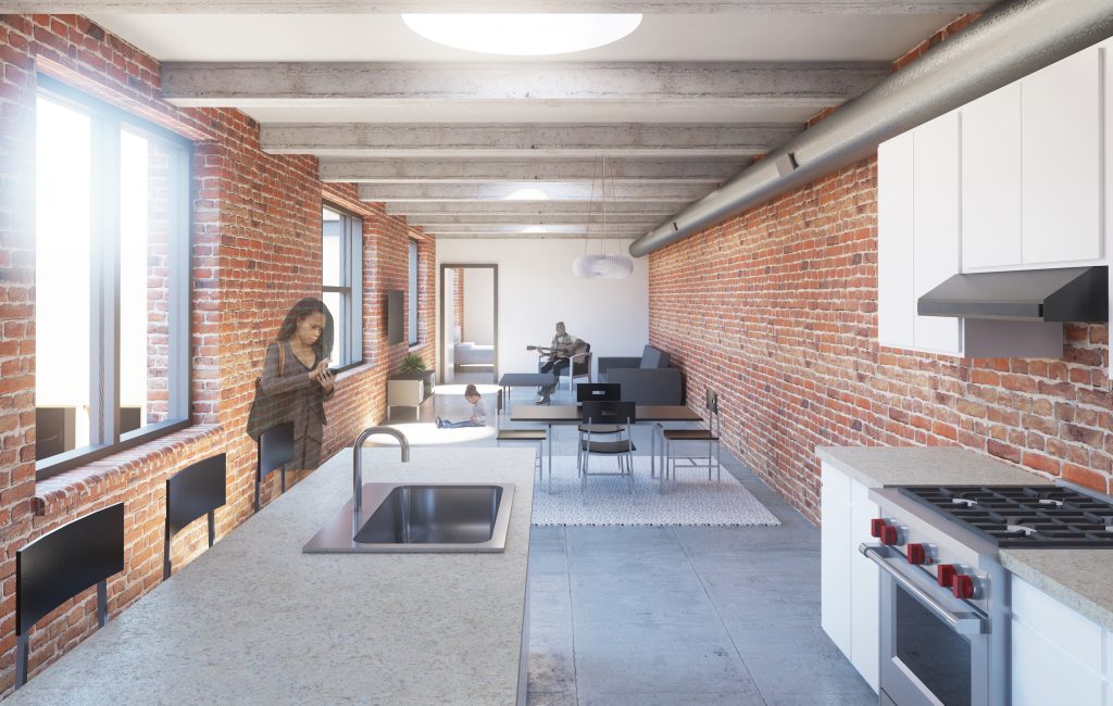 A rendering of an apartment proposed for Germantown High. (Woodcock Design)
