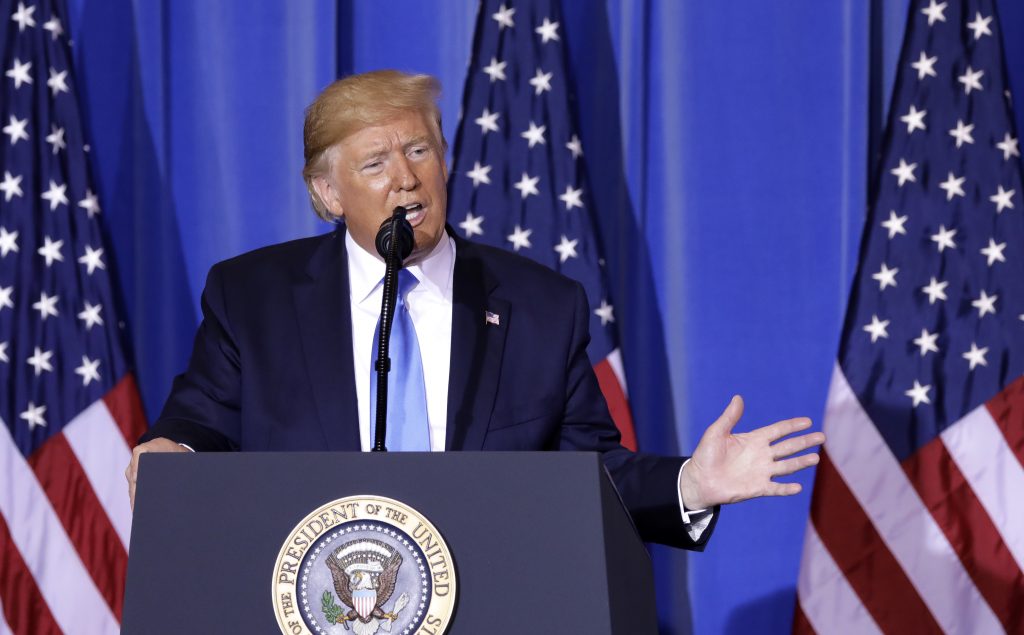 President Trump speaks during a news conference following the Group of 20 summit in Osaka, Japan, on Saturday. Trump said the U.S. and China would resume trade talks. President Trump speaks during a news conference following the Group of 20 summit in Osaka, Japan, on Saturday. Trump said the U.S. and China would resume trade talks.