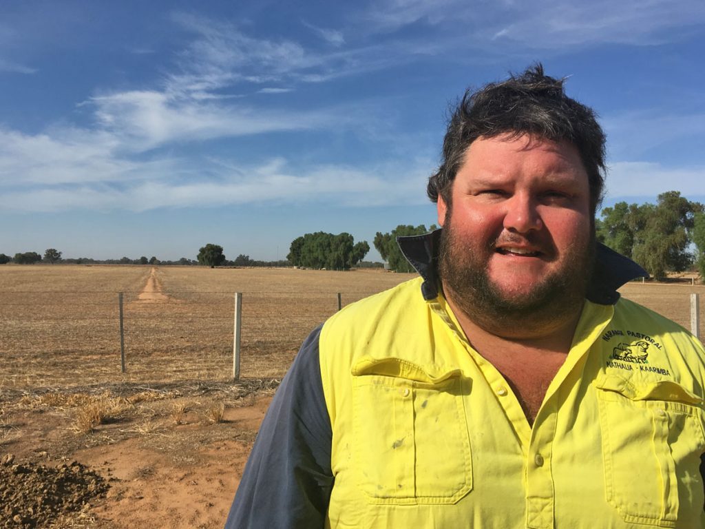 nick_james_1200 Nick James is a 32-year-old sheep farmer from Nathalia, Victoria. He says the drought has affected his mental health and he's chosen to talk about it in the hopes that others will get the help they need, as he has. (Ashley Ahearn/for WHYY)