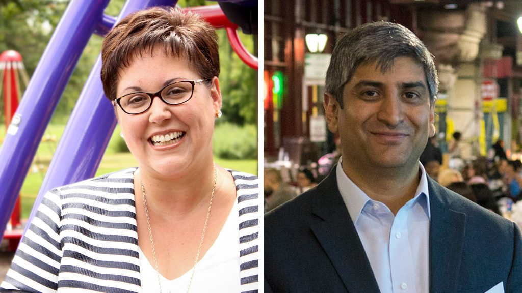 ottlovell-guptaknight Kathryn Ott-Lovell (left) and Anuj Gupta each won $150,000 to innovate Philly's public spaces. (Danya Henninger and the Knight Foundation)