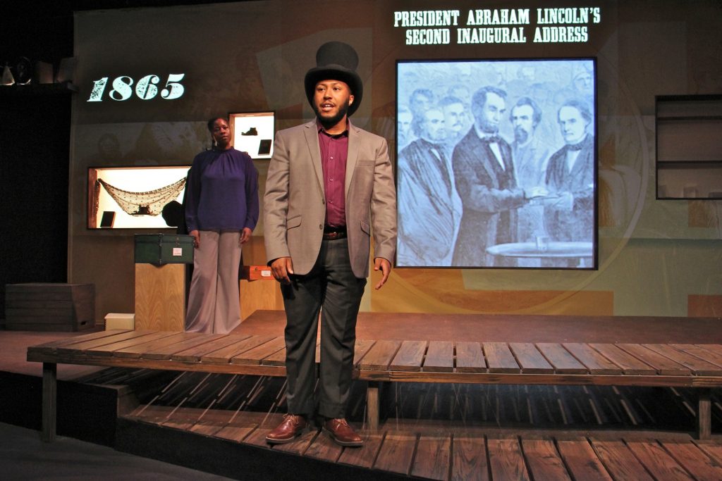 2019 06 27-e lee-philadelphia national constitution center-reconstruction play fourteen Ebony Pullum and Nathan Alford-Tate perform 'FOURTEEN' at the National Constitution Center. (Emma Lee/WHYY)