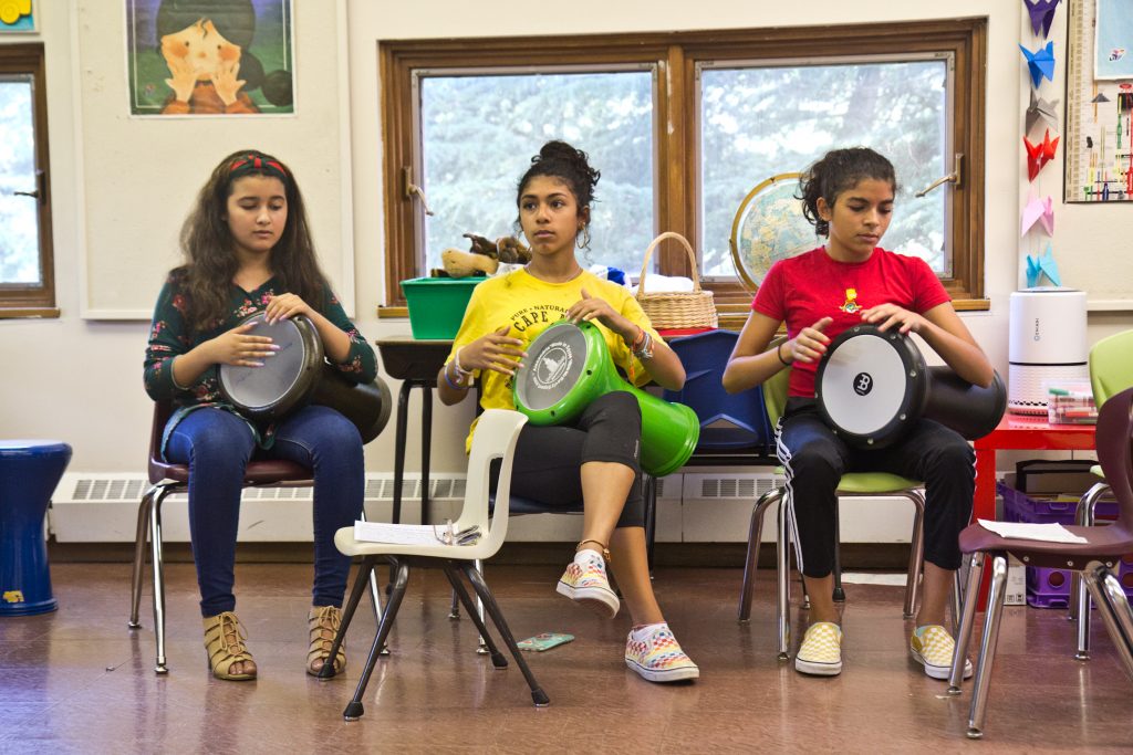 2019 07 12 k paynter al-bustan camp-3 Campers at Al-Bustan percussion camp.