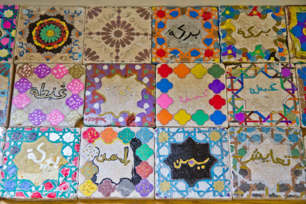 2019 07 12 k paynter al-bustan camp-8 Artwork by Al-Bustan campers was inspired by the Alhambra palace in Spain. (Kimberly Paynter/WHYY)