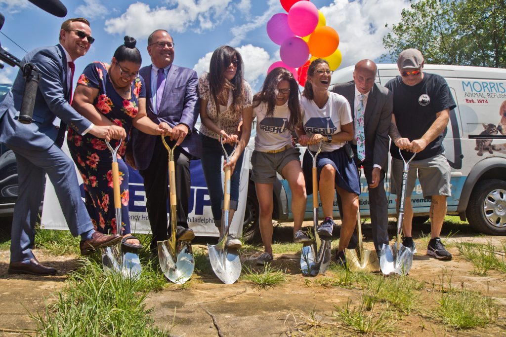 2019 07 23 k paynter tiny house grounding-5 Ground was broken Wednesday on a model unit on a 700 square-foot, city-owned parcel of land at 2147 Orleans Street in Greater Kensington. (Kimberly Paynter/WHYY)
