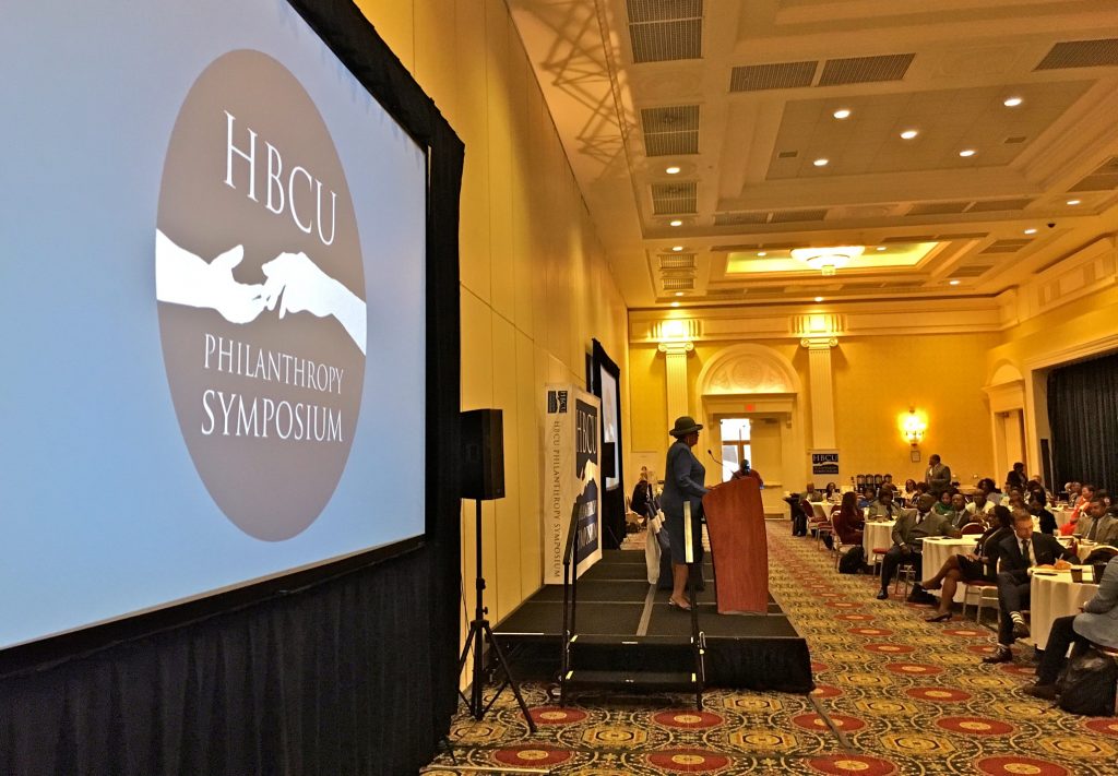 2019 07 23-provided-alma adams-dover downs hotel-hbcu philanthropy Dozens of HBCU leaders heard from U.S. Rep. Alma Adams , the founder of the Congressional HBCU Caucus, at the 2019 HBCU Philanthropy Symposium hosted by Delaware State University at Dover Downs Hotel and Casino. (Mark Eichmann/WHYY)