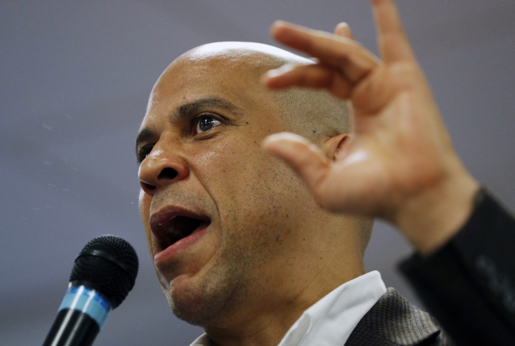 Democratic presidential candidate Sen. Cory Booker speaks during an event at a Veterans of Foreign Wars post, Wednesday, July 3, 2019, in Las Vegas. (John Locher/AP Photo)