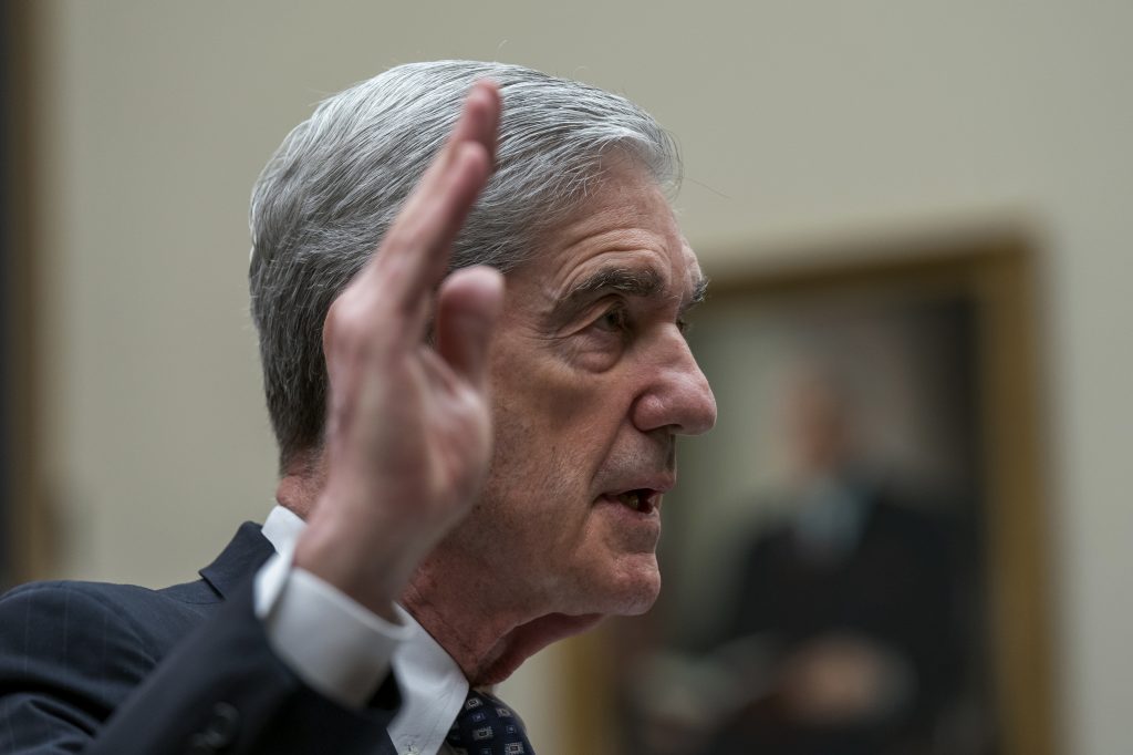 Robert Mueller Former special counsel Robert Mueller is sworn in to testify to the House Judiciary Committee about his investigation into Russian interference in the 2016 election, on Capitol Hill in Washington, Wednesday, July 24, 2019. (J. Scott Applewhite/AP Photo)