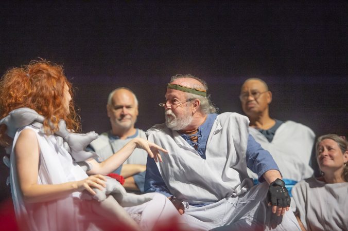 Veteran John Kearney portrays one of the soldiers in the play. (Jonathan Wilson for WHYY)