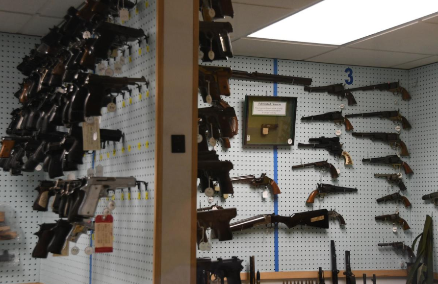 Screen Shot 2019-07-16 at 1.40.57 PM This file photo shows the gun archive in the Philadelphia Police Department's Forensic Science Center office, which holds hundreds of firearms of all types and caliber sizes. (Abdul Sulayman/The Philadelphia Tribune)