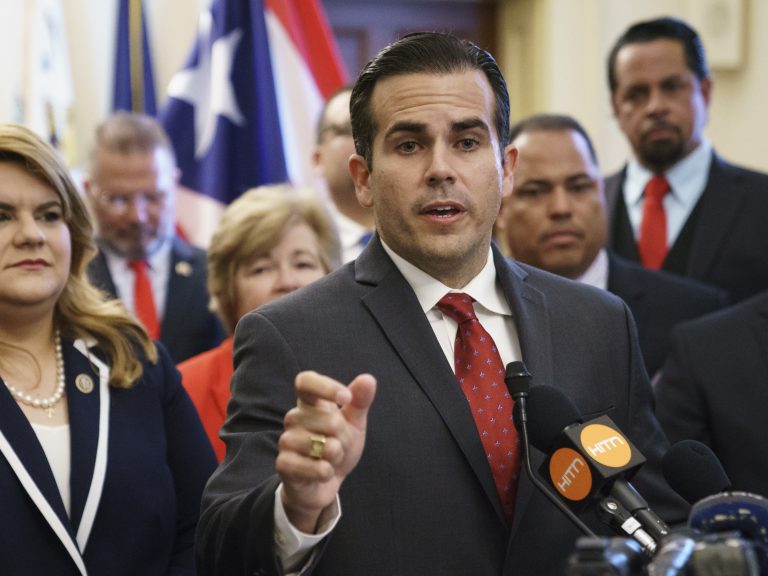 Puerto Rico Gov. Ricardo Rosselló announced late Wednesday that he is resigning from office amid a scandal over hundreds of pages of text messages he exchanged with his inner circle that included sexist, homophobic and other insulting material. (Carolyn Kaster/AP Photo)
