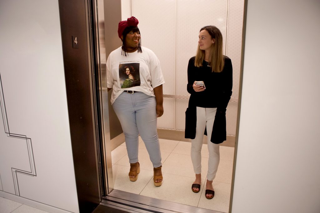 The mood boost of talking to strangers may seem fleeting, but the research on well-being, scientists say, suggests that a happy life is made up of a high frequency of positive events. Even small positive experiences — chatting with a stranger in an elevator — can make a difference. The mood boost of talking to strangers may seem fleeting, but the research on well-being, scientists say, suggests that a happy life is made up of a high frequency of positive events. Even small positive experiences — chatting with a stranger in an elevator — can make a difference. (Olivia Falcigno/NPR)