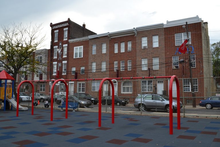 Philadelphia Parks and Recreation and Council President Clarke unveiled the newly renovated Amos Playground (PlanPhilly, file)