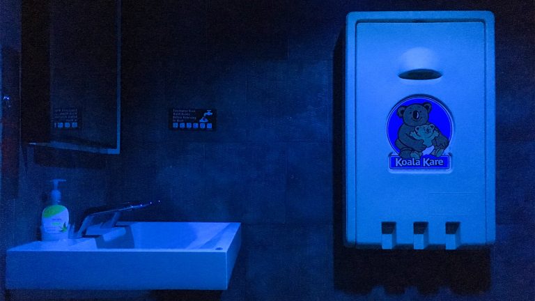 starbucks-bathroom-bluelights-768×432 Blue lights bathe the bathroom at a Center City Starbucks MICHAELA WINBERG / BILLY PENN