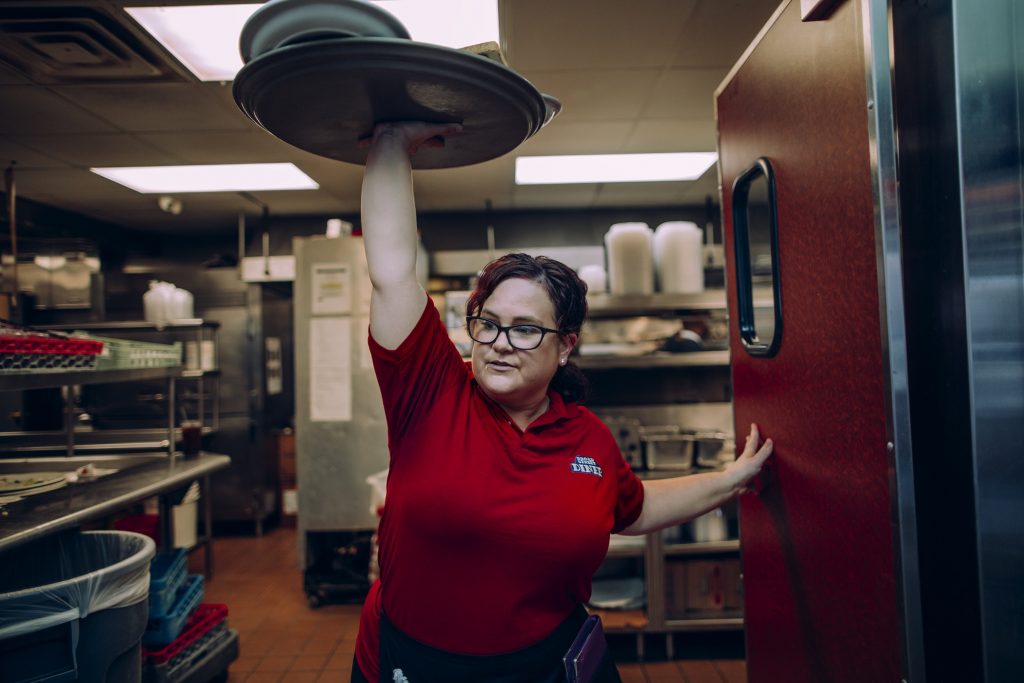 Christina Munce waits tables at Broad Street Diner in Philadelphia, where she's worked for more than eight years. (Sasha Arutyunova for TIME)