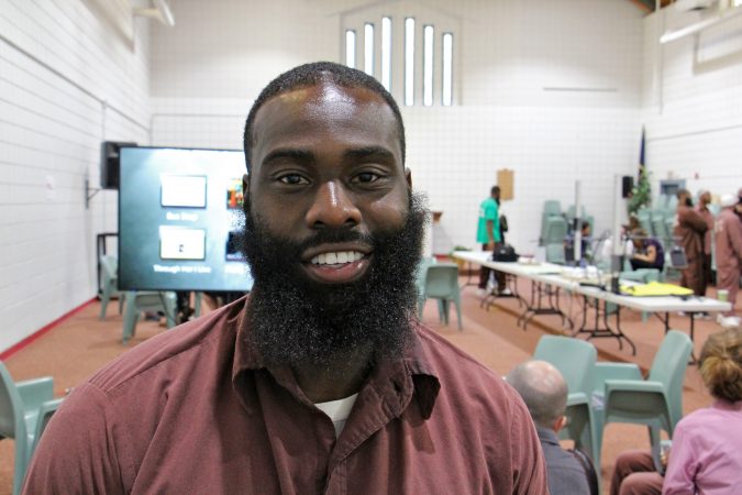 Rob T.'s video is a letter to his young son. He's due to be released from Chester State Correctional Institution in September. (Emma Lee/WHYY)