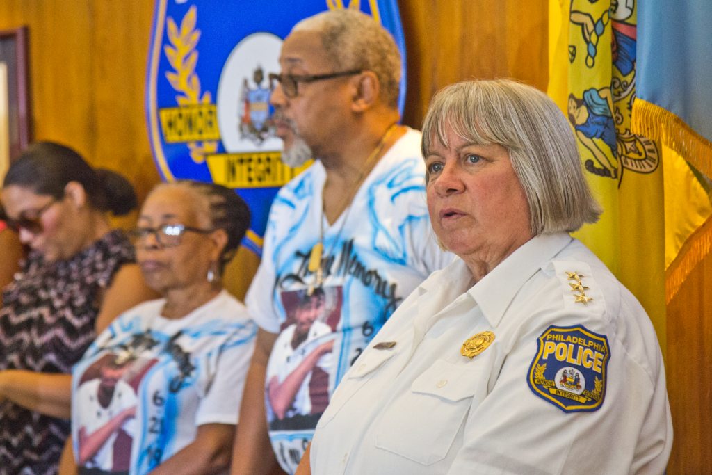 2019 08 22 kpaynter unsolved murders christine coulter-7 Philadelphia’s interim police commissioner, Christine Coulter. (Kimberly Paynter/WHYY)