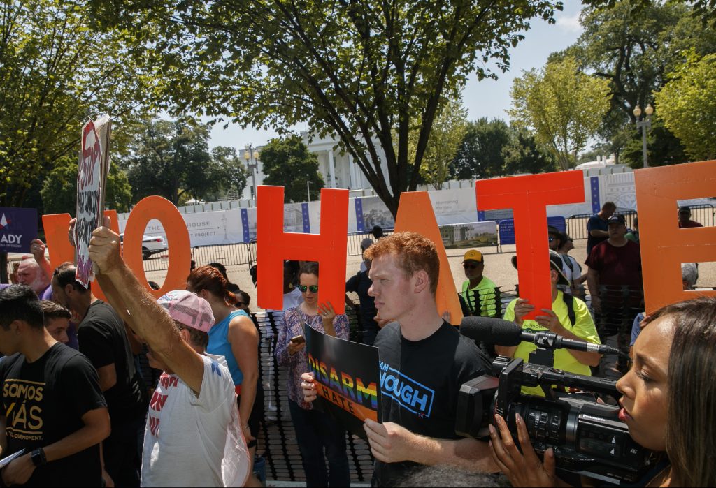 Adam Friedman Adam Friedman, 19, a youth organizer with the Brady Campaign To Prevent Gun Violence, holds a sign saying