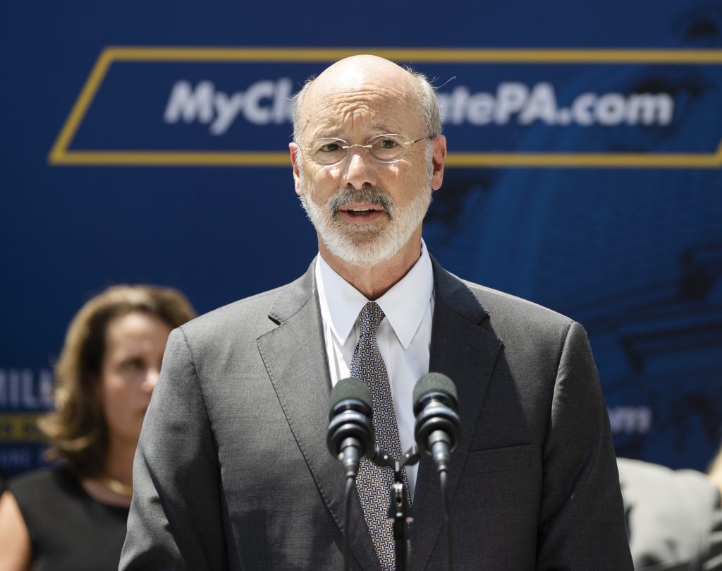Immigration-Philadelphia Children In a Friday, June 28, 2019 file photo, Pennsylvania Gov. Tom Wolf speaks during a news conference in Harrisburg, Pa. Wolf says four children in his state were recently separated from their parents by U.S. Immigration and Customs Enforcement, and he’s demanding a stop to the practice until there’s a plan to ensure children’s welfare. (Matt Rourke/AP Photo, File)