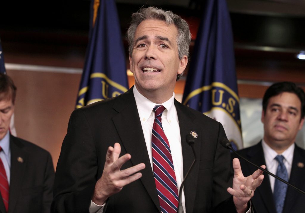 Joe Walsh FILE - In this Nov. 15, 2011, file photo former U.S. Rep. Joe Walsh, R-Ill., gestures during a news conference on Capitol Hill in Washington. Walsh, a former Illinois congressman, says he'll challenge President Donald Trump for the Republican nomination in 2020. The tea party favorite argues that Trump is unfit for the White House. (AP Photo/Carolyn Kaster, File)
