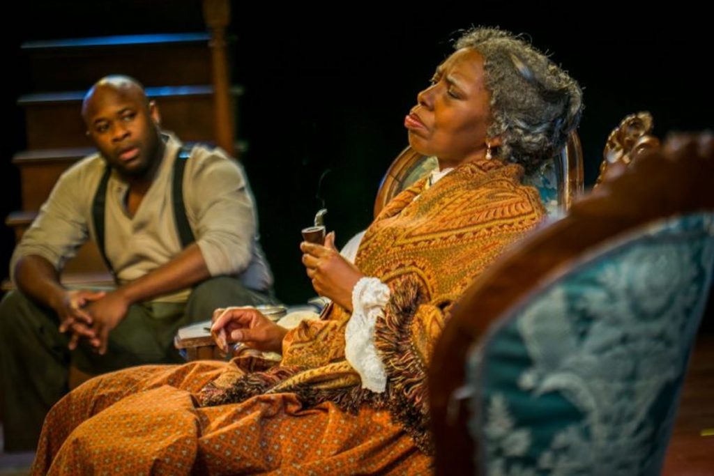 GEM OF THE OCEAN ART Akeem Davis and Zuhairah in Arden Theatre Company’s production of 'Gem of the Ocean,' which received 11 Barrymore nominations, the most for any production staged last season. (Photo courtesy of Ashley Smith/ Wide Eyed Studios)