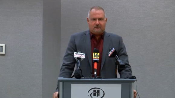 John Patchcoski says he was raped as a child by a priest in Scranton. On Wednesday, he joined a group of other alleged victims in suing the diocese. (Screenshot of press conference)