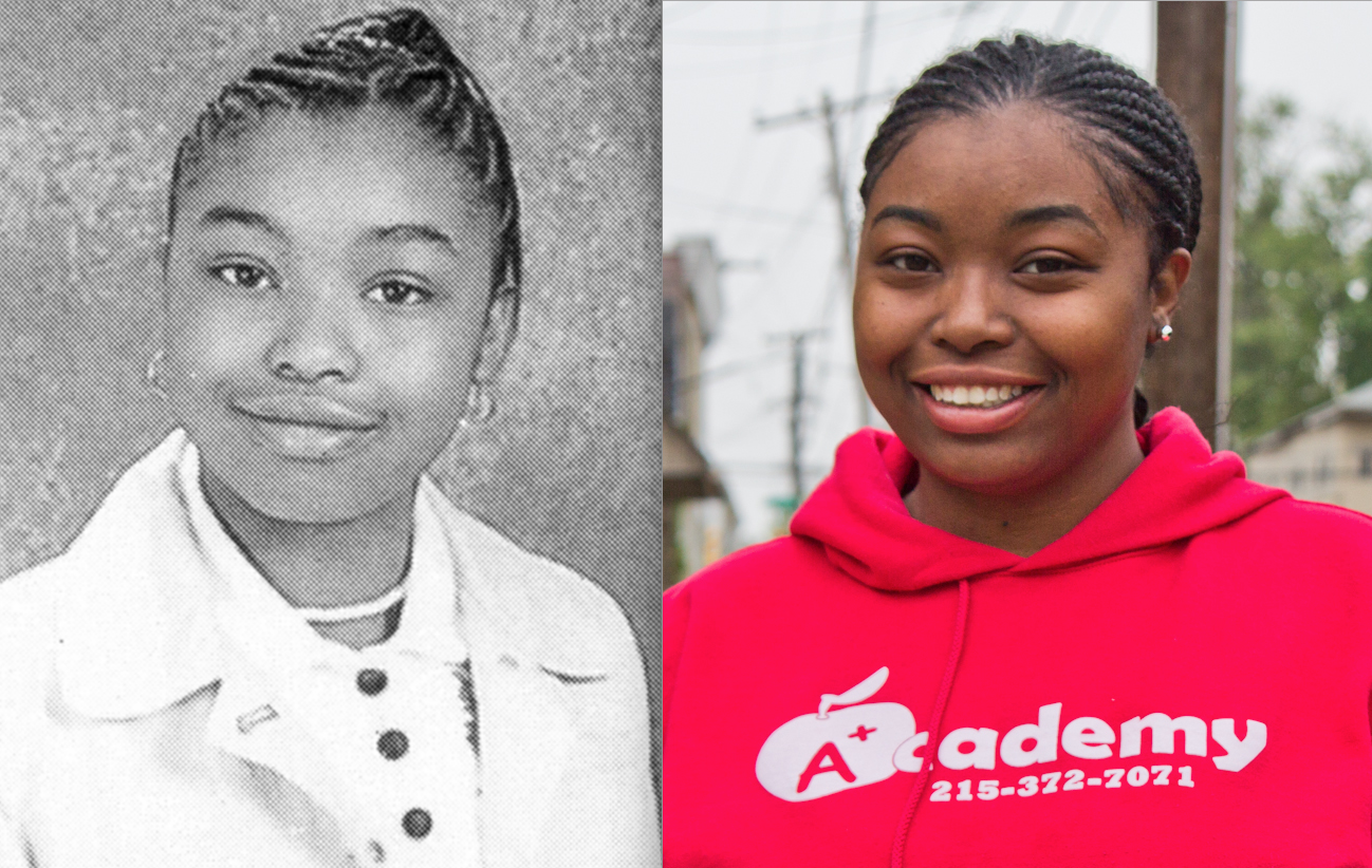 Deena Swann in sixth grade in 2005 and again today. (Kimberly Paynter/Keystone Crossroads)