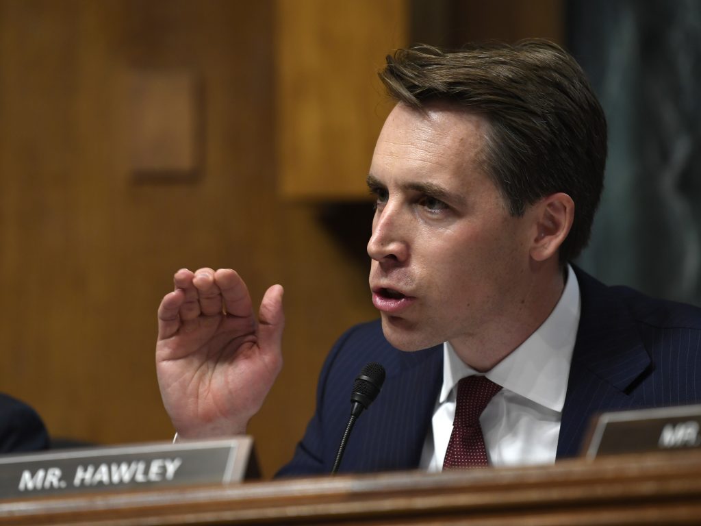 Sen. Josh Hawley has made it a point to challenge the major tech companies since his election in 2018. Sen. Josh Hawley has made it a point to challenge the major tech companies since his election in 2018. (Susan Walsh/AP Photo)