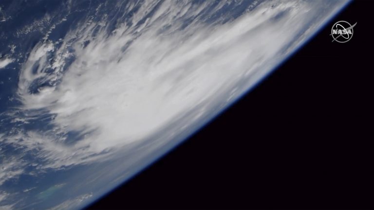 This Friday, Aug. 30, 2019, image provided by NASA shows a view of Hurricane Dorian from the International Space Station as it churned over the Atlantic Ocean. (NASA/AP)