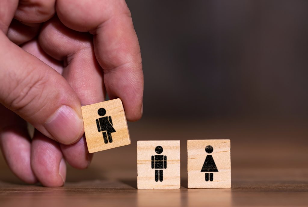 Concept Image Of Three Genders, Male And Female, Undetermined Se Concept image of three genders, male and female, undetermined sex