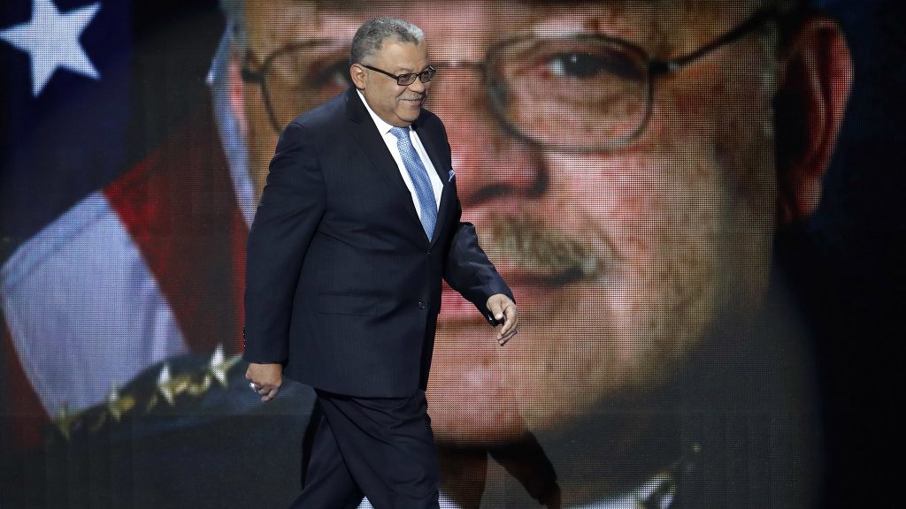 DEM 2016 Convention Former Philadelphia Police Commissioner Charles Ramsey walks across the stage to speak during the third day of the Democratic National Convention in Philadelphia , Wednesday, July 27, 2016. (AP Photo/J. Scott Applewhite)
