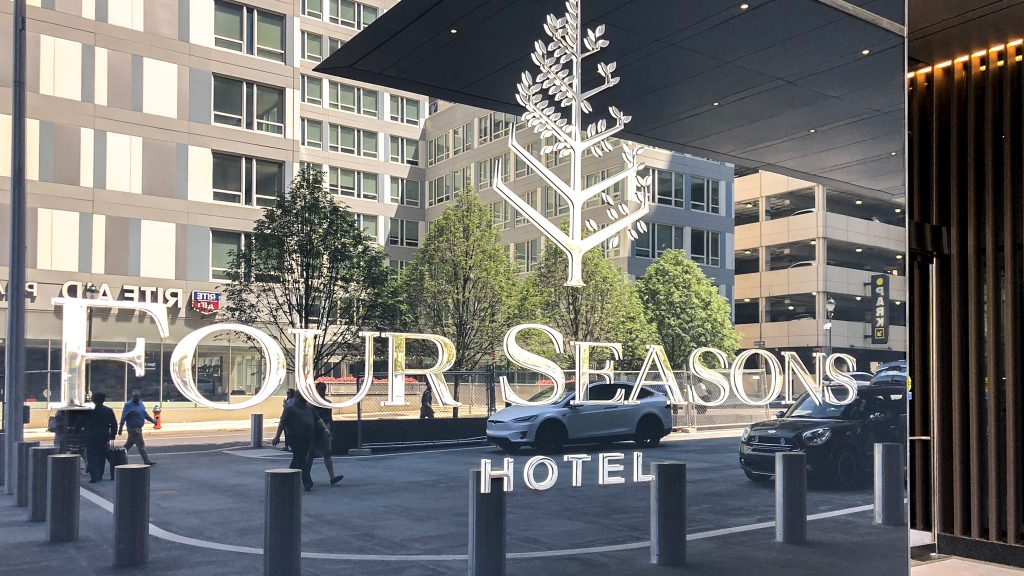 fourseasons-danyahenninger-07crop Located at the Comcast Technology Center, the hotel has its own entrance on 19th Street just off Arch (Danya Henninger/Billy Penn)