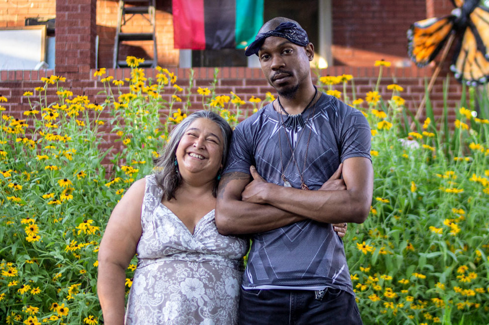 Elizabeth Vega and Jamell Spann became friends after Vega comforted an emotional Spann while they were protesting in Ferguson, Mo., as strangers in 2014. (Dupe Oyebolu for StoryCorps)
