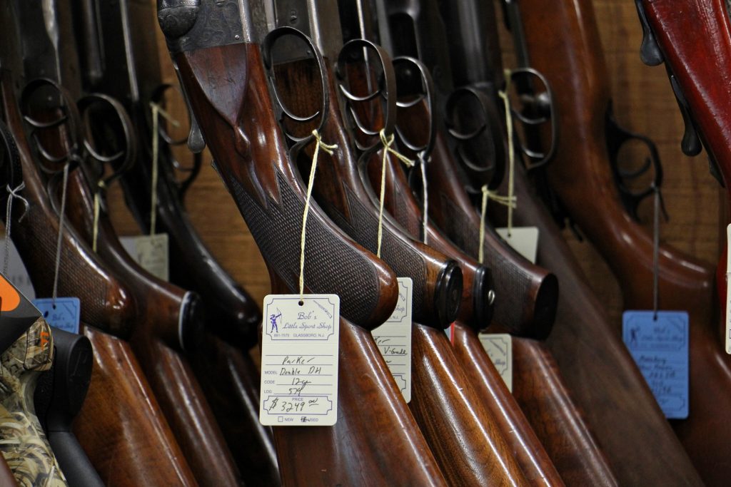 2019 09 04-e lee-glassboro nj bobs little sport shop-ammunition sales gun sales rifles Rifles for sale at Bob's Little Sport Shop in Glassboro. (Emma Lee/WHYY)
