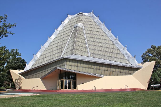 Beth Sholom Synagogue in Elkins Park is the only synagogue designed by architect Frank Lloyd Wright. The building was completed in 1959. (Emma Lee/WHYY)