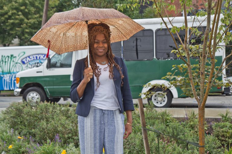 Tonnetta Graham is president of the Strawberry Mansion CDC. (Kimberly Paynter/WHYY)d