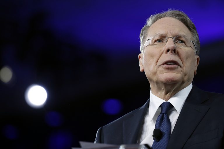 In this Feb. 24, 2017 file photo, National Rifle Association (NRA) Executive Vice President and Chief Executive Officer Wayne LaPierre speaks at the Conservative Political Action Conference (CPAC) in Oxon Hill, Md. Amid all the turmoil engulfing the National Rifle Association there’s one big question: Will it still be a force to be reckoned with in the 2020 presidential campaign? 
(Alex Brandon/AP Photo)