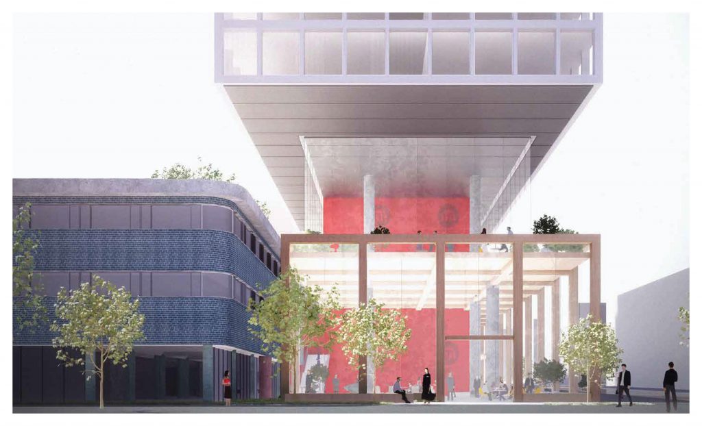 BSL_images_1 Renderings of a new mixed-use development at Broad and Lombard streets. The mid-century modern building is being sold to Goldenberg Group for $16.1 million, pending approval by City Council. (Courtesy of The Goldenberg Group)