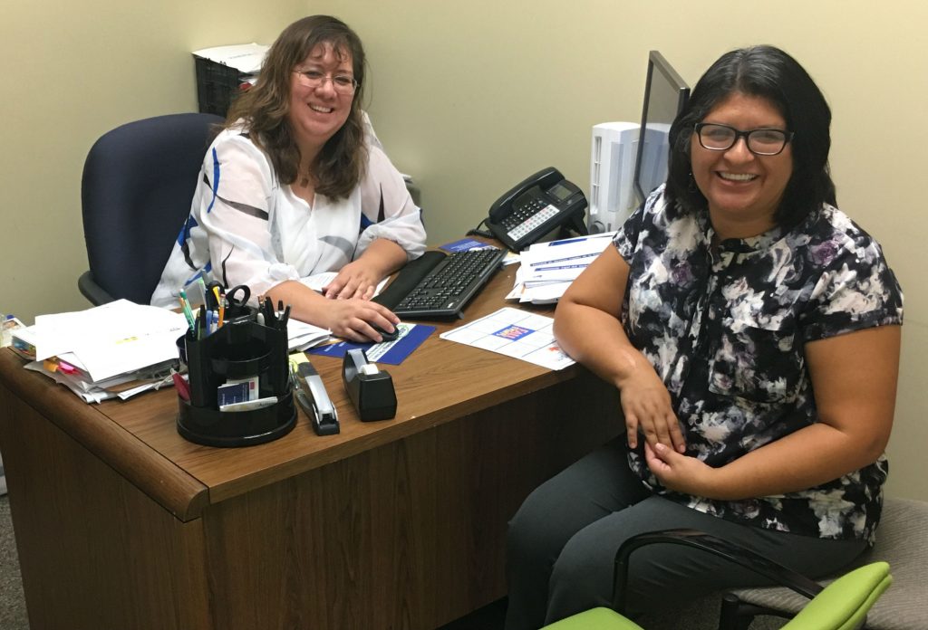 Delaware Autism Ivanka Carbajal (left) and Maria Merma work as family navigators at Autism Delaware, helping connect Spanish speaking families to the services they need. (Mark Eichmann/WHYY)