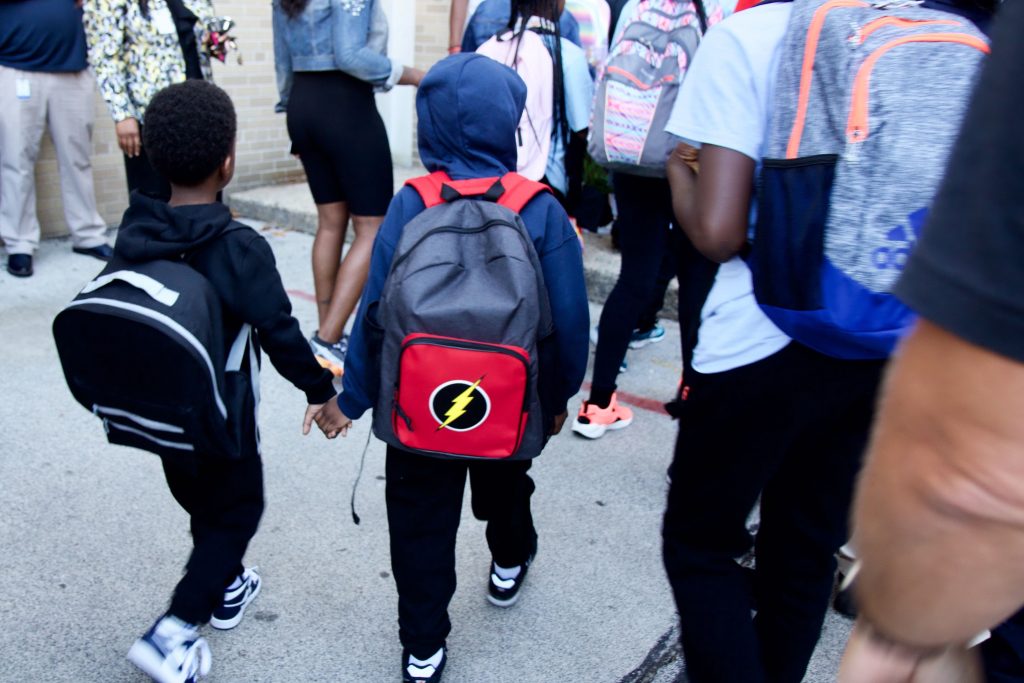IMG_1393 Philadelphia students arrive for the first day of school, 2019. (Kimberly Paynter/WHYY)