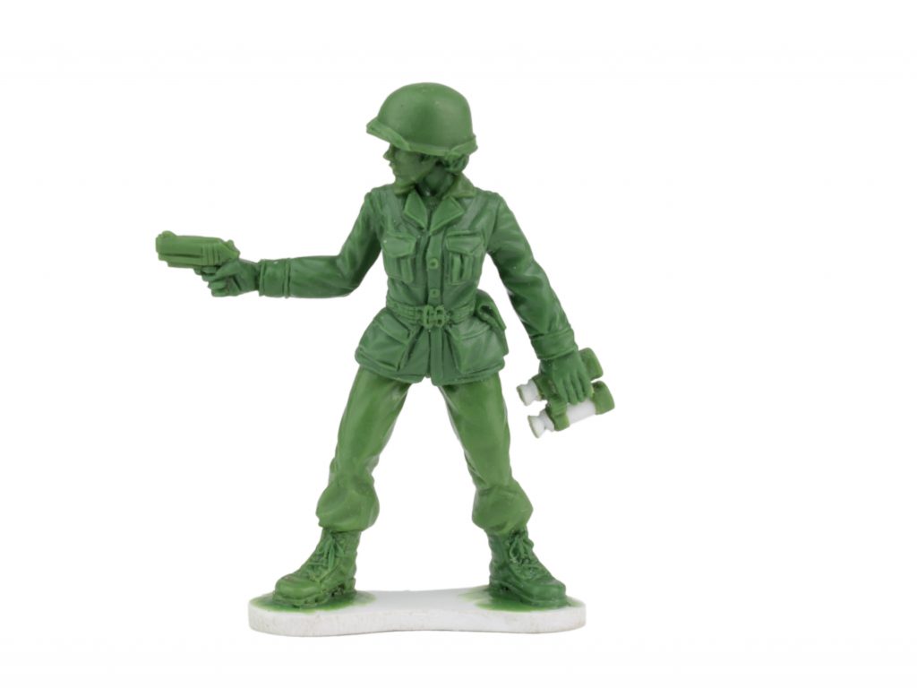 One of the Plastic Army Women that toy company BMC Toys will be introducing next year after a six-year-old girl from Arkansas wrote a letter to the company wondering why there were no female soldiers. One of the Plastic Army Women that toy company BMC Toys will be introducing next year after a six-year-old girl from Arkansas wrote a letter to the company wondering why there were no female soldiers. (Courtesy of BMC Toys)